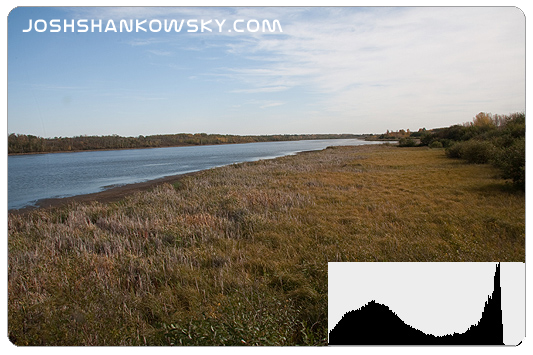 Photo that is over exposed with histogram in corner
