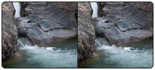 A photo that shows contrast between noise and no noise